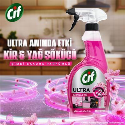 Cif Ultra Anında Etki Kir & Yağ Sökücü Sakura