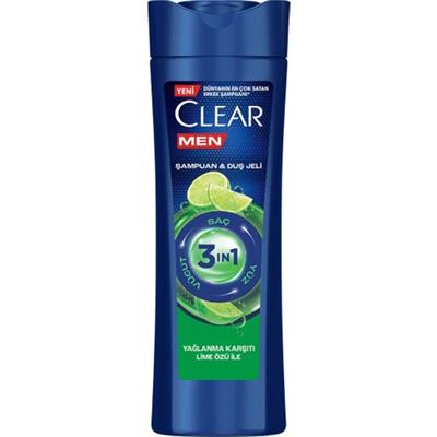Clear Men 3ın1 Şampuan & Duş Jelı Yağlanma Karşıtı Lıme Özü 350 ml