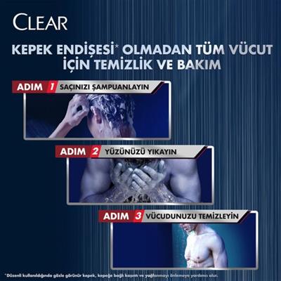Clear Men 3ın1 Şampuan & Duş Jelı Yağlanma Karşıtı Lıme Özü 350 ml