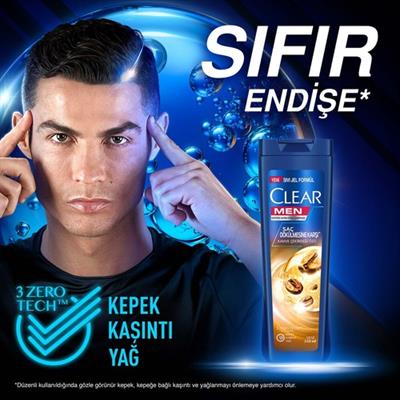 Clear Men Kepeğe Karşı Etkili Şampuan Kahve Çekirdeği Özü 350 ml + 180 ml