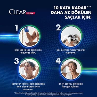 Clear Men Kepeğe Karşı Etkili Şampuan Kahve Çekirdeği Özü 350 ml + 180 ml