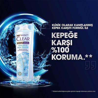 Clear Women Kepeğe Karşı Etkili Saç Bakım Şampuanı Hyaluron Nem Terapisi 350 ml