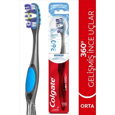 Colgate 360 Gelişmiş 4 Yönlü Koruma Orta Sert Diş Fırçası – Ağız ve Diş Sağlığı İçin Derinlemesine Temizlik