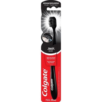 Colgate Diş Fırçası Orta Sertlik Siyah Charcoal Kıllı Manuel 1 Adet Unisex Ağız Bakımı