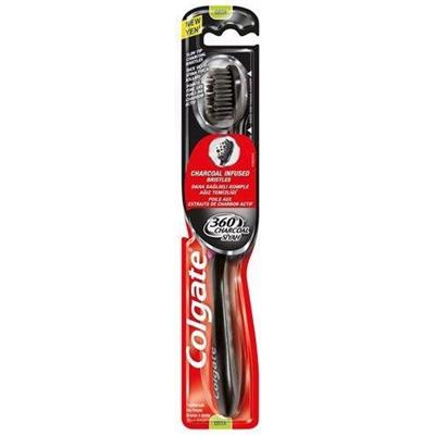 Colgate Diş Fırçası Orta Sertlik Siyah Charcoal Kıllı Manuel 1 Adet Unisex Ağız Bakımı
