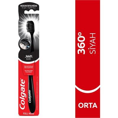 Colgate Diş Fırçası Orta Sertlik Siyah Charcoal Kıllı Manuel 1 Adet Unisex Ağız Bakımı