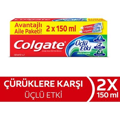 Colgate Diş Macunu Üçlü Etki 2x150 ml