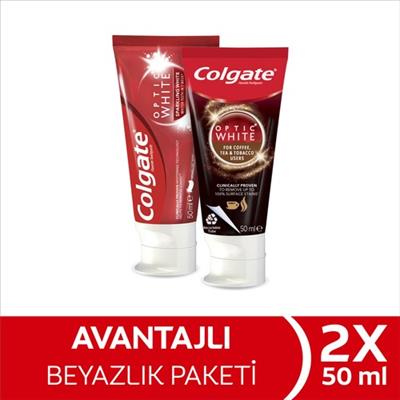 Colgate Optic White Çay Kahve 50 ml+  Parıldayan Beyazlık 50 ml