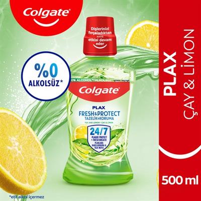 Colgate Plax Çay ve Limon Plağa Karşı Alkolsüz Ağız Bakım Suyu 500 ml