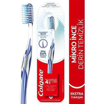 Colgate Slim Soft Advanced Diş Fırçası 4lü Paket – Orta Sert, Ultra Yumuşak Kıllı, Derin Temizlik ve Sağlıklı Diş Eti Bakımı