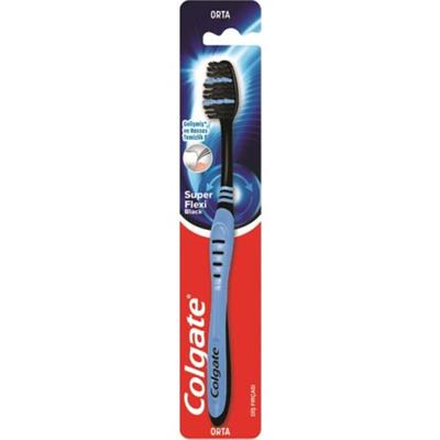 Colgate Super Flexi Diş Fırçası Orta Sertlikte Esnek Başlı Siyah Renk Tekli Kullanım İçin