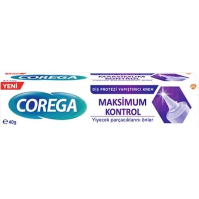 Corega Diş Protezi Yapıştırıcı Krem 40 g – Maksimum Kontrol, Uzun Süreli ve Kokusuz Koruma, Yiyecek Sızıntısını Önler