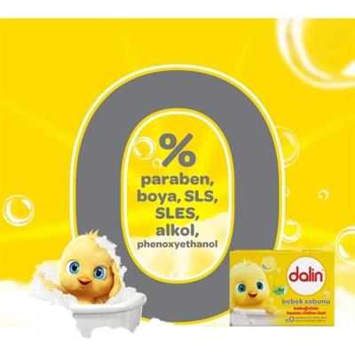 Dalin Bebek Sabunu - Bitkisel Yağlarla Formüle Edilmiş, Yenidoğan ve Hassas Ciltler İçin Ergonomik Tasarım, Sarı Ambalaj, 100 gr