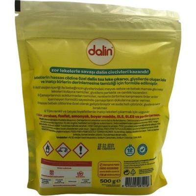 Dalin Toz Leke Çıkarıcı 500 gr 12 Yıkama Bebek Giysileri İçin Etkili Leke Giderici