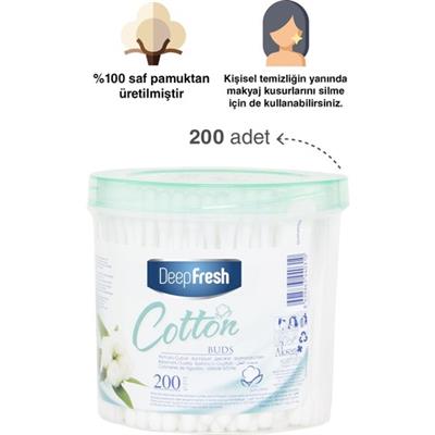 Deepfresh Kulak Pamuğu 200lü Silindir Kutu