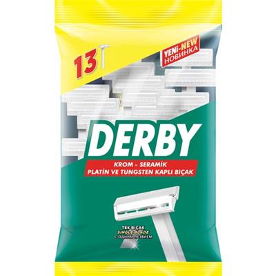Derby Tek Bıçaklı Kullan-At Tıraş Bıçağı - Erkekler için 13lü Paket,  Hassas Cilt İçin Uygun