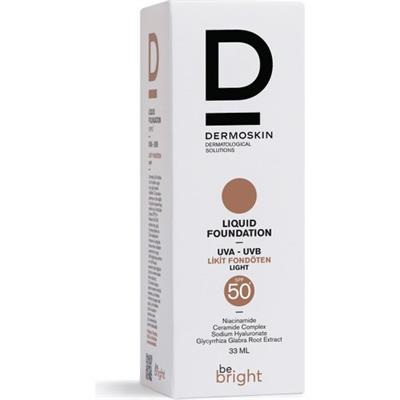 Dermoskin Be Bright Likit Fondöten SPF50+ Tüm Cilt Tipleri İçin 33 ml Yoğun Kapatıcı