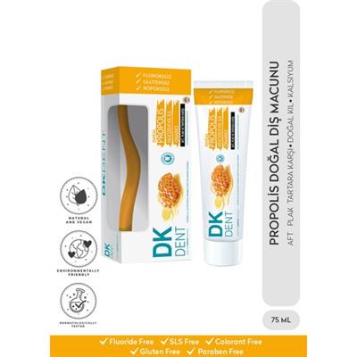 DKDENT Doğal Propolis Özlü Diş Macunu (Fırçalı) 75 ml