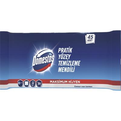 Domestos Pratik Yüzey Temizleme Mendili Maksimum Hijyen 45li