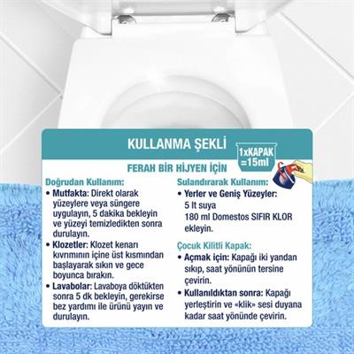 Domestos Sıfır Klor Çamaşır Suyu Okyanus Esintisi 675 ml