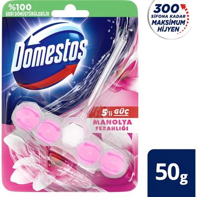 Domestos WC Blok 5li Güç Tuvalet Bloğu Manolya Ferahlığı Maksimum Hijyen 50 G