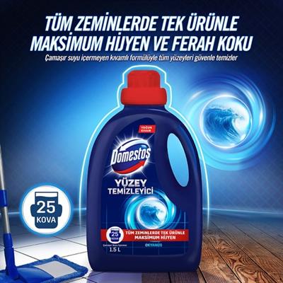 Domestos Yüzey Temizleyici Okyanus Maksimum Hijyen Tüm Yüzeyler için Yüzey Temizleyici 1500 ML