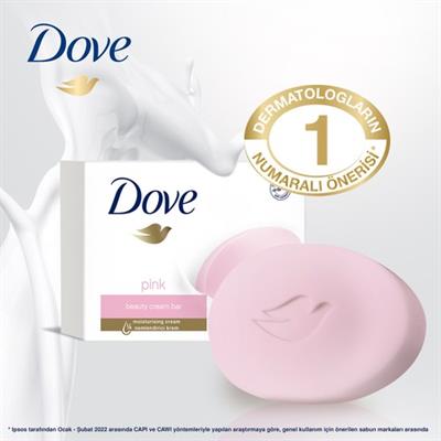 Dove Güzellik Sabunu - Tüm Cilt Tiplerine Uygun, Nemlendirici Kremle Zenginleştirilmiş, 90 g, Pembe