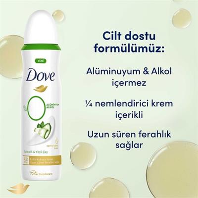 Dove Kadın Deodorant %0 Alüminyum Salatalık & Yeşil Çay 150ML