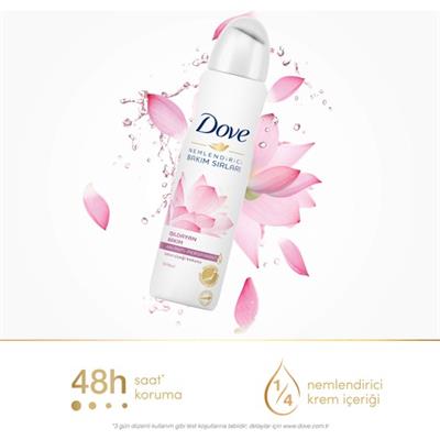 Dove Kadın Sprey Deodorant Lotus Çiçeği Kokusu Işıldayan Bakım 150 ml