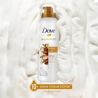 Dove Köpük Duş Jeli Argan Yağı 10 Kat Daha Yoğun Köpüğe Sahip Kremsi Formül, 200 mlx1