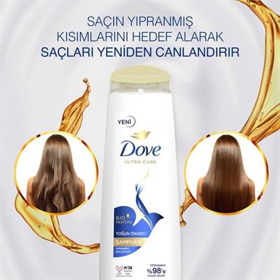 Dove Ultra Care Saç Bakım Şampuanı Yoğun Onarıcı Yıpranmış Saçlar İçin 600 ml