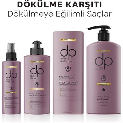 Dp Daily Perfection Dökülme Karşıtı Şampuan - Karanfil Özlü, Pro-Keratin ve Biotin Destekli, Tuzsuz Formül, 500 ml, Paraben İçermez