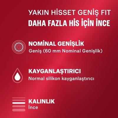 Durex Yakın Hisset XL Prezervatif 16 Adet Yüksek Hassasiyet ve Güvenlik Sağlar