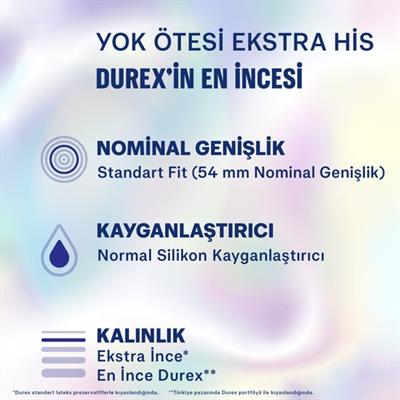 Durex Yok Ötesi Ekstra His 20li İnce Prezervatif Maksimum Hassasiyet İçin Tasarlandı