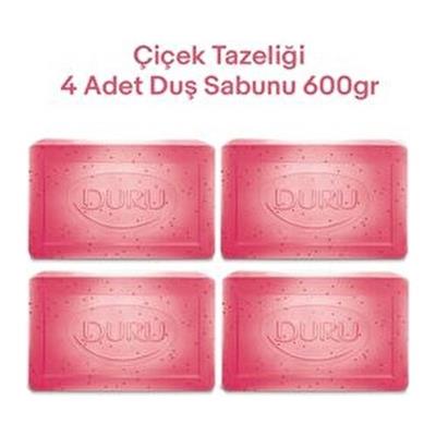 Duru Çiçek Tazeliği Duş Sabunu 4 Adet 600 Gr Doğal Bitkisel İçerik ile Cilt Koruma