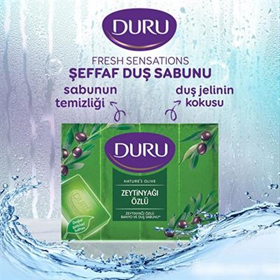 Duru Doğal Zeytinyağlı Banyo Sabunu - Bitkisel İçerik, Cilt Dostu, 4lü Paket, 600 gr