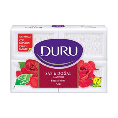 Duru Saf & Doğal Kaynaklı Gül 4 Adet Beyaz Kalıp Sabun 600Gr