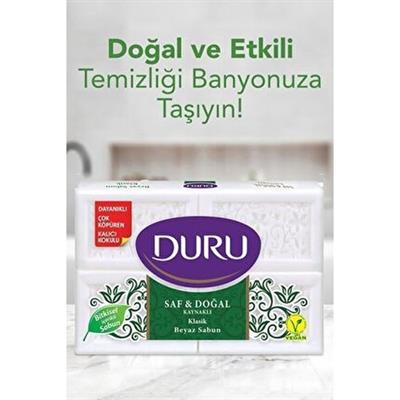 Duru Saf & Doğal Kaynaklı Klasik 4 Adet Beyaz Kalıp Sabun 600Gr
