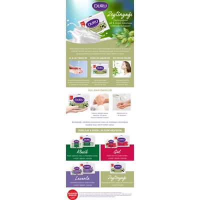 Duru Saf & Doğal Kaynaklı Zeytinyağı Özlü 4 Adet Kalıp Sabun 600Gr
