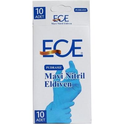 Ece 10lu Pudrasız Mavi Nitril Eldiven