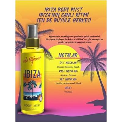 Eda Taşpınar Ibiza Body Mist 200 ml Kadınlar için Canlandırıcı Vücut Spreyi