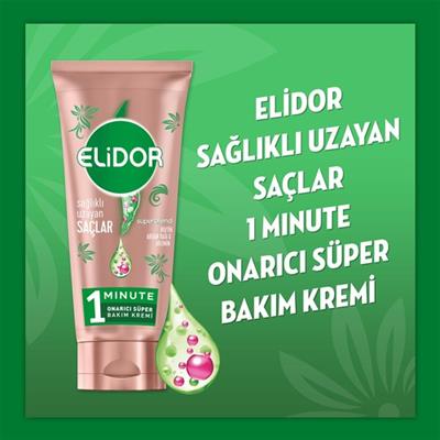 Elidor 1 Minute Onarıcı Süper Saç Bakım Kremi Sağlıklı Uzayan Saçlar 170 ml