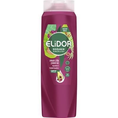 Elidor Doğanın Enerjisi Saç Bakım Şampuanı Avokado ve Üzüm Çekirdeği Yağı ve Parlaklık Kazandırıcı 500 ml