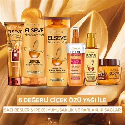 Elseve 6 Mucizevi Yağ Besleyici Bakım Kremi 360 ml Besleyici ve Onarıcı Etki, Kuru ve Yıpranmış Saçlar için Argan Yağı ile Zenginleştirilmiştir