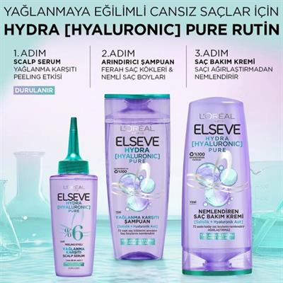 Elseve Hydra [Hyaluronic] Pure Salisilik Asit içeren Yağlanma Karşıtı Nemlendirici Saç Kremi 250ml