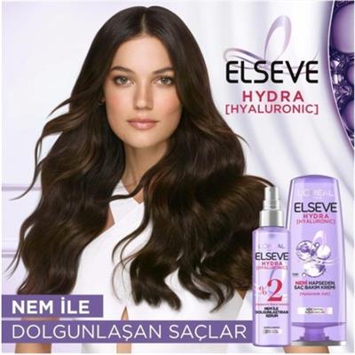 Elseve Hydra Hyaluronik Saç Bakım Kremi 3lü Set 390 ml Ağırlık Yapmadan Derin Nemlendirme