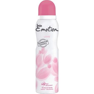 Emotion Love Kadın Sprey Deodorant - Ferah Çiçek Aroması, 150 ml, Pudrasız, Leke Bırakmayan, Alüminyum İçermeyen