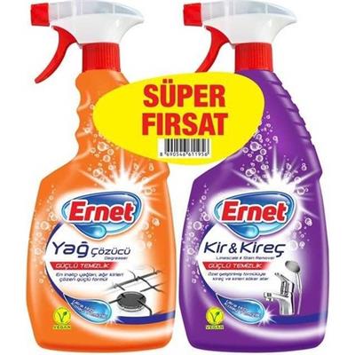 Ernet Yağ Çözücü 750 ml + Kir & Kireç Çözücü 750 ml