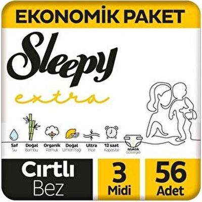 Extra Günlük Aktivite Ekonomik Paket Bebek Bezi 3 Numara Midi 56 Adet