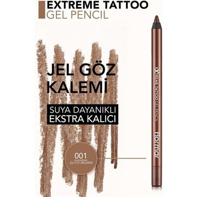 Extreme Tattoo Yoğun Renk Veren Suya Dayanıklı Jel Göz Kalemi (001 Glitzy Brown) 8682536028837